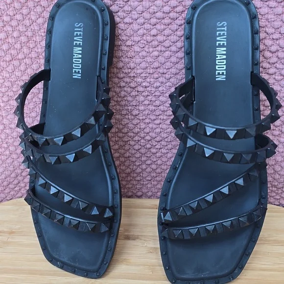 Steve Madden Skyler J Slip On Studded Slide Sandals - Picture 3 of 12